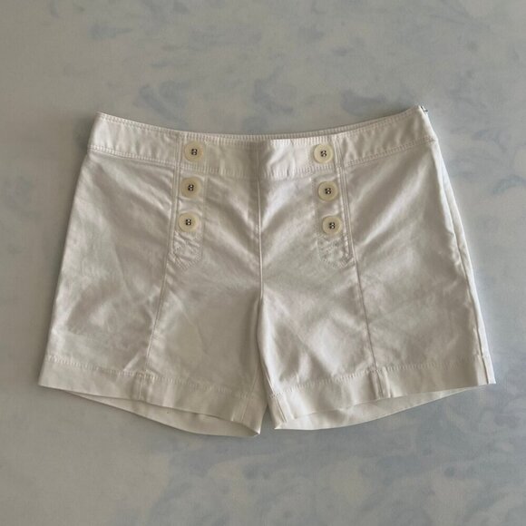 The Limited Pants - The Limited Cotton Mid Rise White Midi Hot Shorts
